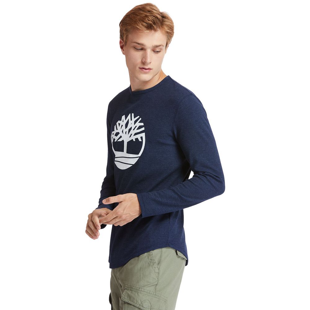 Camisetas Masculino - Timberland Dyer River Slim-Fit Tree-Logo - FBUHL0829 - Azul Marinho